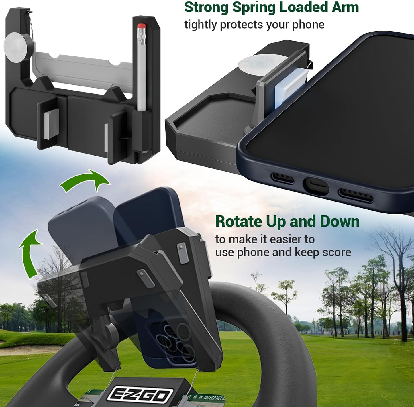 š„Hot Salešā³ Golf cart steering wheel phone holder