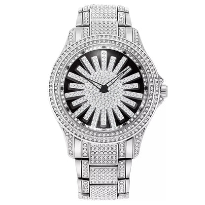 Men's Iced-Out Rotating Dial Watch