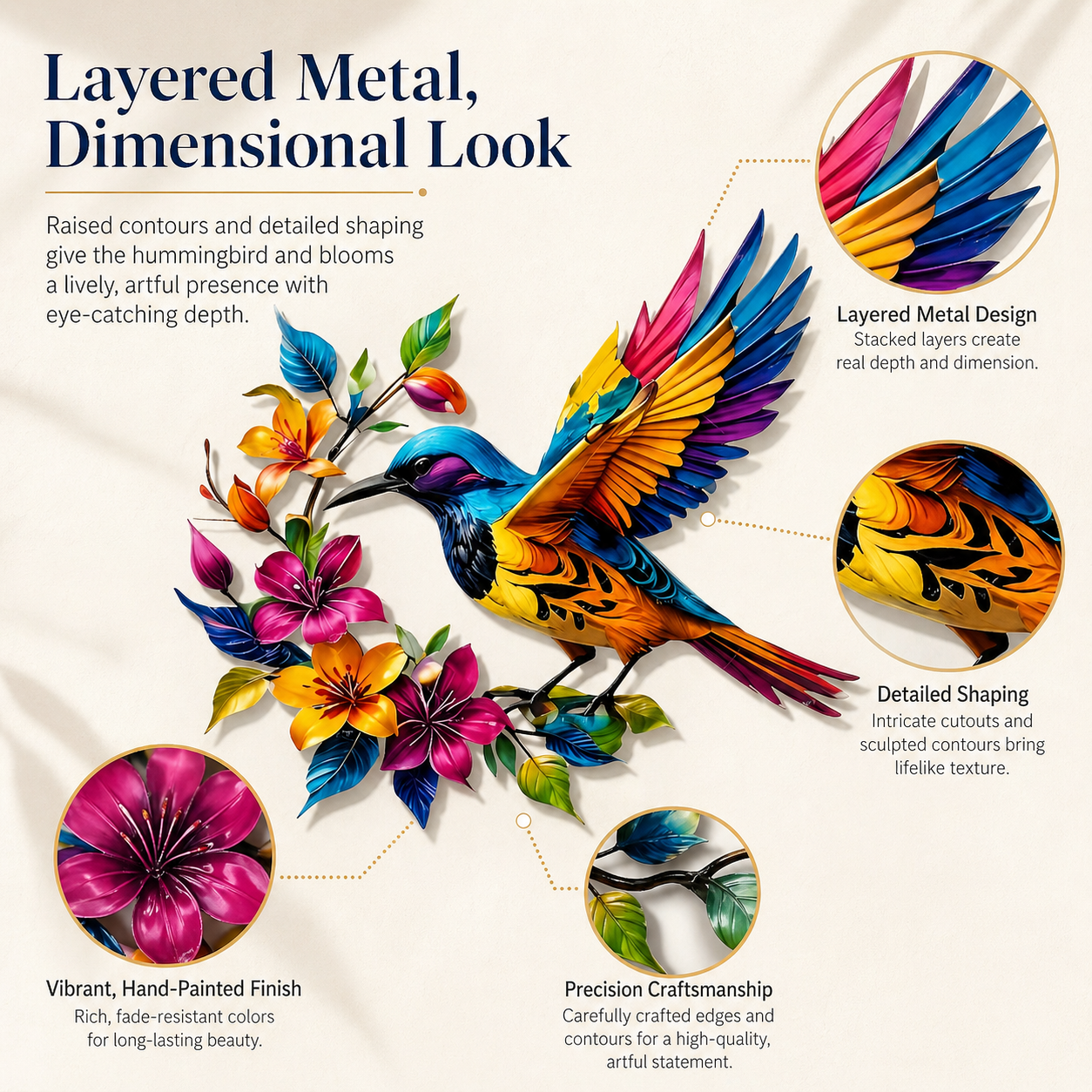 🐦Hummingbird Bloom Metal Wall Art