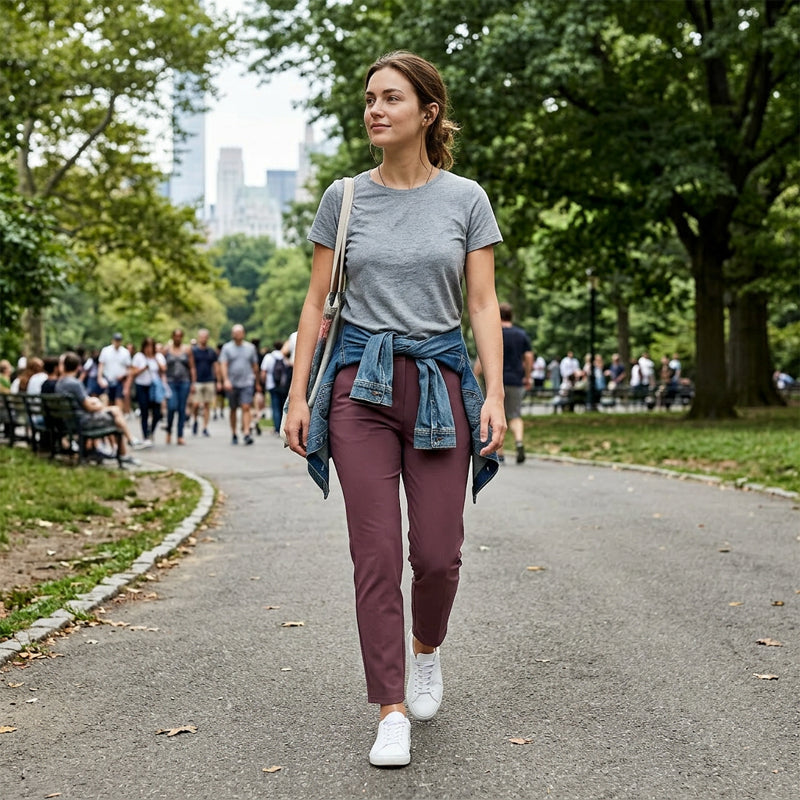 🔥Last Day Sale 60% OFF⏰👖🍃Women's Elastic High-Waist Pants - Secure Pockets, Slim Fit🎁