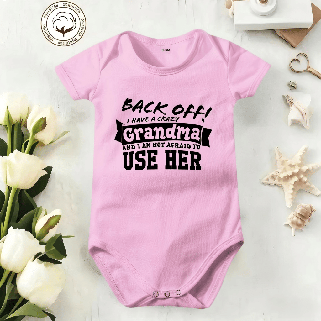 🔥Hot Sale 49% off🌟👶 "Back Off! I Have a Crazy Grandpa" Cute Cotton Baby Bodysuit