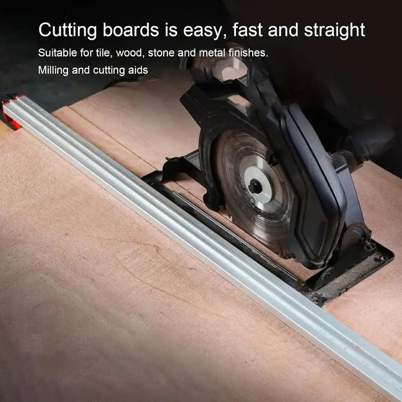 📏 Heavy-Duty Aluminum Woodworking Straight Cutting Guide Rail | 120kg Clamping Force Precision Saw & Router Fence