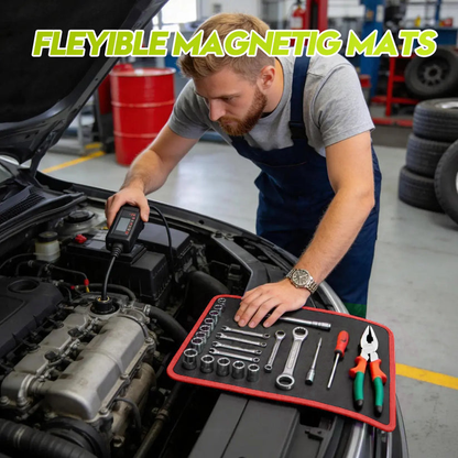 Magnetic Tool Mat Set – Flexible Non-Slip Magnetic Tray for Garage, Auto Repair & Workshop Organization