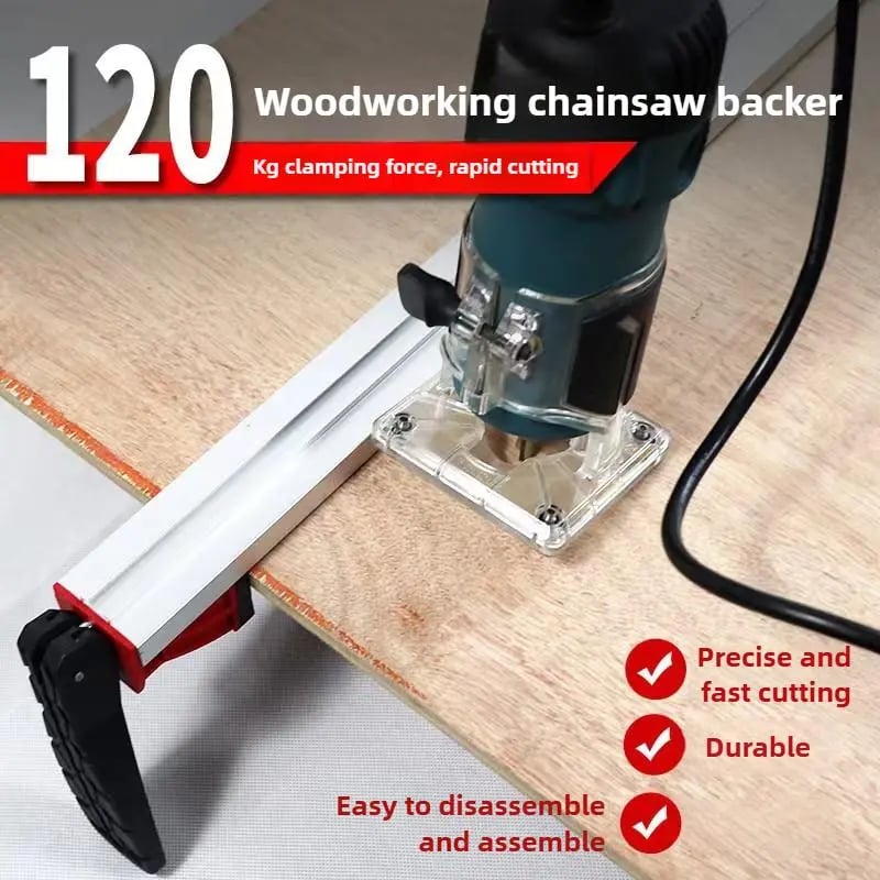 📏 Heavy-Duty Aluminum Woodworking Straight Cutting Guide Rail | 120kg Clamping Force Precision Saw & Router Fence