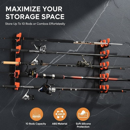 Wall & Ceiling Mounted Fishing Rod Rack – Space-Saving Storage for Rods & Combos 🎣🔩