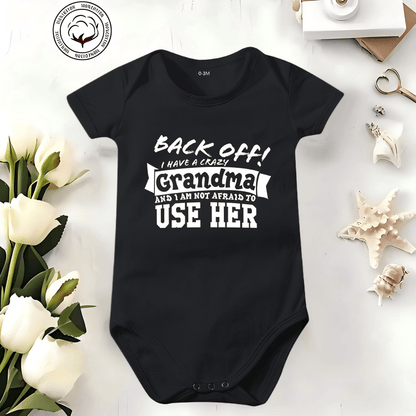 🔥Hot Sale 49% off🌟👶 "Back Off! I Have a Crazy Grandpa" Cute Cotton Baby Bodysuit
