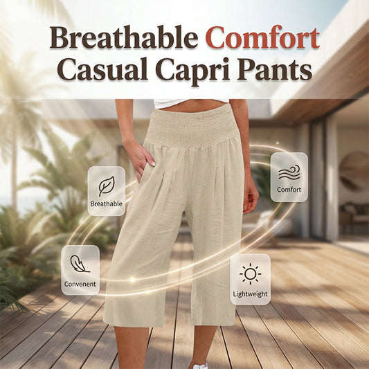 【S-3XL】🍂Lightweight Elastic Waist Crop Pants for Women