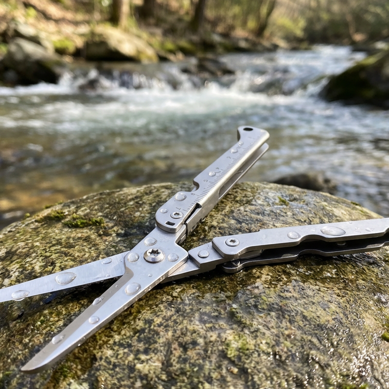 Compact Folding Stainless Steel Scissors