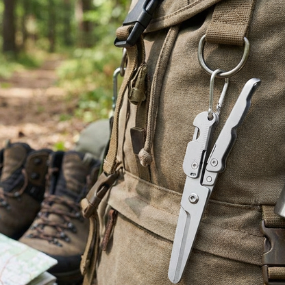 Compact Folding Stainless Steel Scissors
