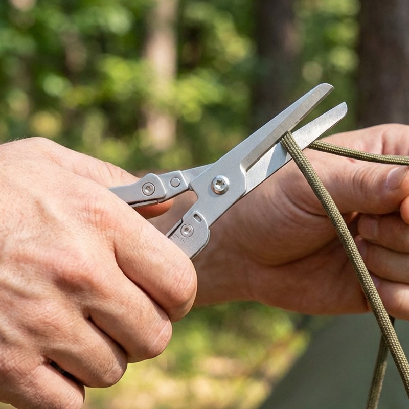 Compact Folding Stainless Steel Scissors
