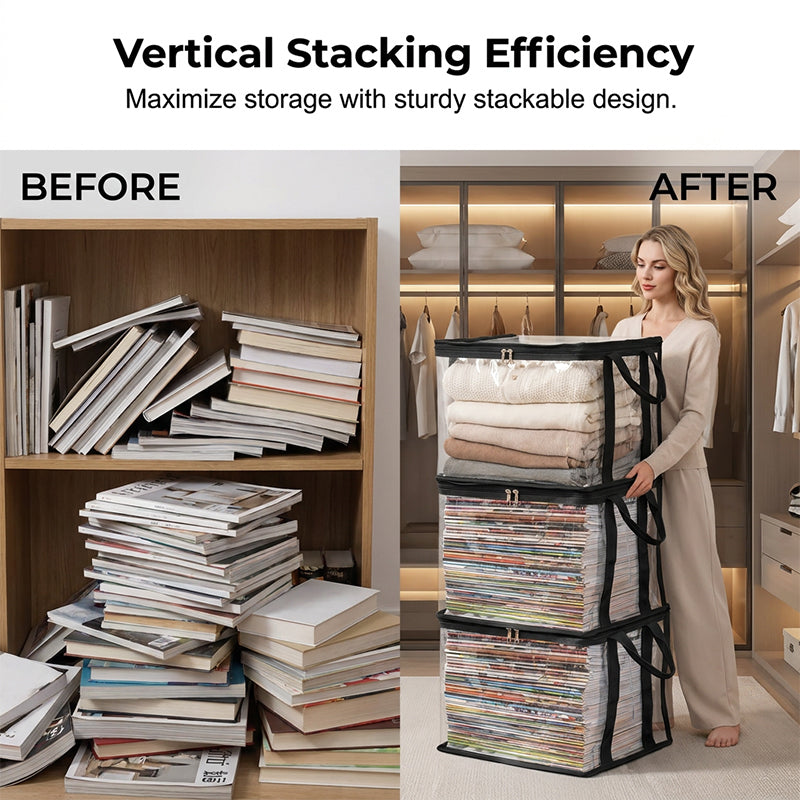 💖2026 Hot Sale✨Transparent Large-Capacity Dustproof & Moisture-Proof Book Storage Bag