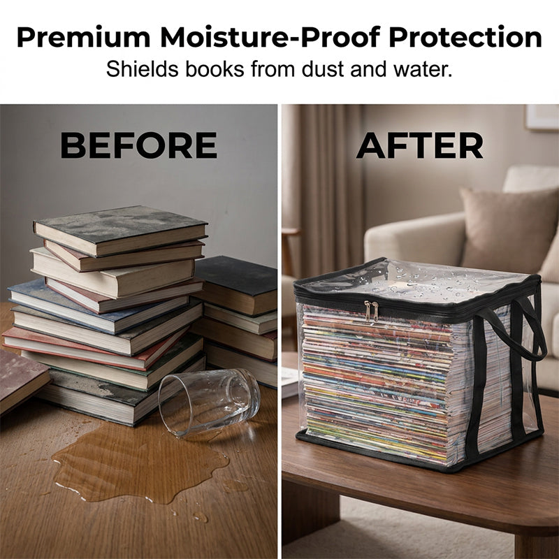 💖2026 Hot Sale✨Transparent Large-Capacity Dustproof & Moisture-Proof Book Storage Bag