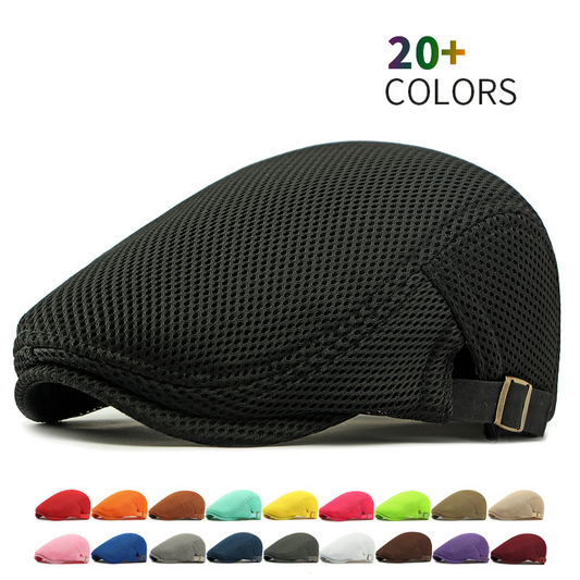 Breathable Flat Cap with Adjustable Strap