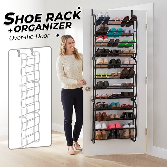 👟50% OFF NOW! 🏆 Over-the-Door Shoe Rack Organizer – 24 pockets & tool-free install – Fits standard doors, holds up to 24 pairs – perfect for entryway or closet 🚪✨