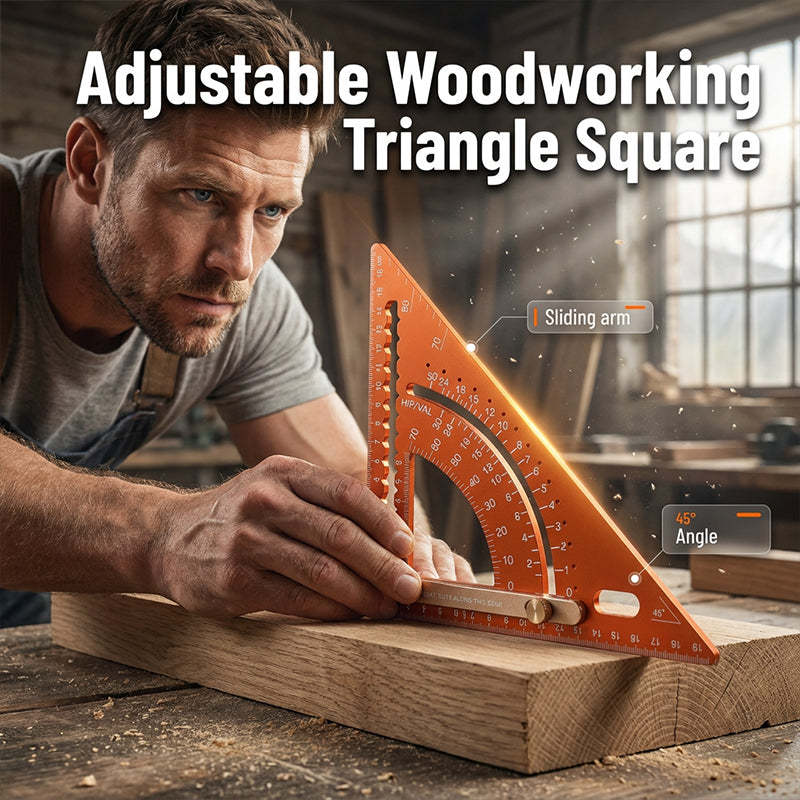 ✨ Precision Woodworking Triangle Square – Alloy, Adjustable, Anti-Rust 🛠️