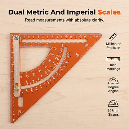 ✨ Precision Woodworking Triangle Square – Alloy, Adjustable, Anti-Rust 🛠️