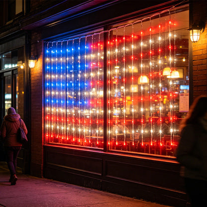 ❤️LIMITED-TIME 49% OFF! ✨ Patriotic Flag Net Lights – USB, Waterproof, 50,000-Hour ✨