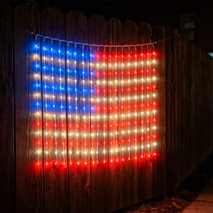 ❤️LIMITED-TIME 49% OFF! ✨ Patriotic Flag Net Lights – USB, Waterproof, 50,000-Hour ✨