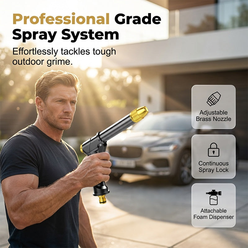 💪BUY 2 GET 1 FREE!!🏆High-Pressure Water Jet Gun💦Ergonomic Grip • Booster Nozzle • Hose Included-Powerful Car Wash🚗 Garden Watering🌻Effortless to Use!